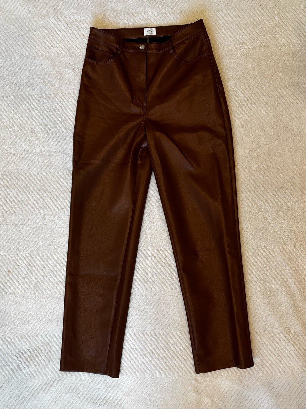 Aritzia Wilfred Melina Vegan Leather Pant - Rich Chestnut - Size 8
